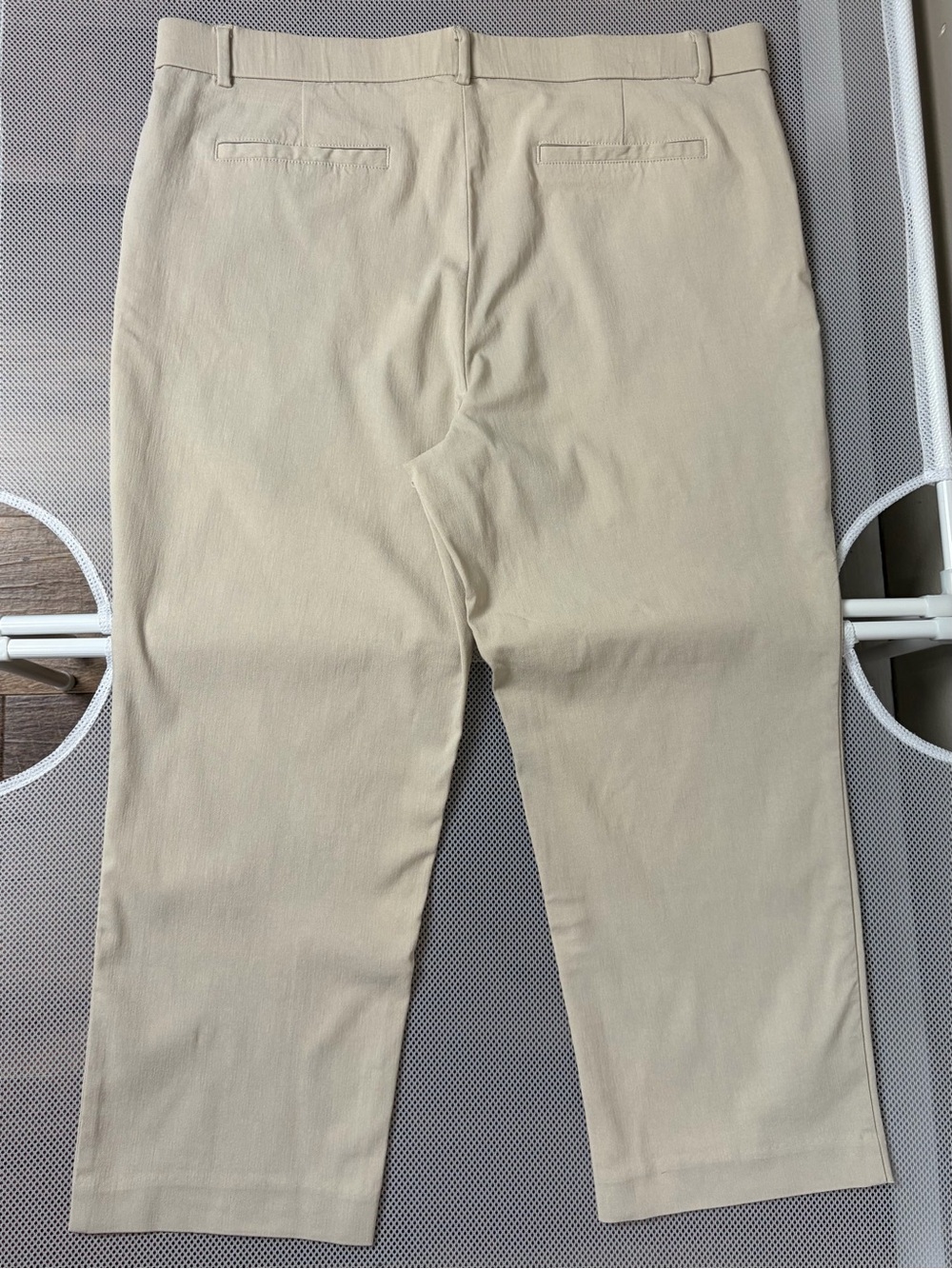 Rafaella Comfort Tan Khaki Crop Dress Pants Plus Sz 16 Straight Leg Stretch EUC - Picture 4 of 14